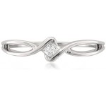 10k White Gold Princess-cut Diamond Promise Ring (1/10 cttw, I-J, I1-I2)