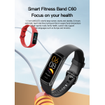 C60 Smart wristband for measuring body temperature, blood pressure, fitness, heart rate, and steps