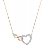 Swarovski Women's Infinity Heart Bangle Bracelet & Necklace Rose-Gold Tone Finish Crystal Jewelry Collection Swarovski Women's Infinity Heart Bangle Bracelet & Necklace Rose-Gold Tone Finish Crystal Jewelry Collection