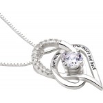 ALOV Jewelry Sterling Silver I Love You to The Moon and Back Love Heart Cubic Zirconia Pendant Necklace ALOV Jewelry Sterling Silver I Love You to The Moon and Back Love Heart Cubic Zirconia Pendant Necklace