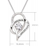 ALOV Jewelry Sterling Silver I Love You to The Moon and Back Love Heart Cubic Zirconia Pendant Necklace ALOV Jewelry Sterling Silver I Love You to The Moon and Back Love Heart Cubic Zirconia Pendant Necklace